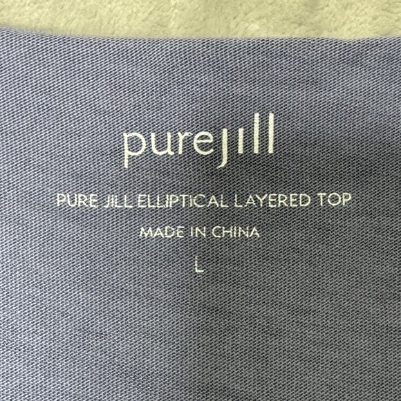 Pure Jill Elliptical Layered Top Womens Large 3/4 Sleeve Tunic Modal Rayon - Picture 3 of 9